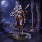 Female Elf Polearm Master Miniature, Thalira Spear Fighter Gladiator, PaintedOrNot Original DnD Pathfinder - Only-Games