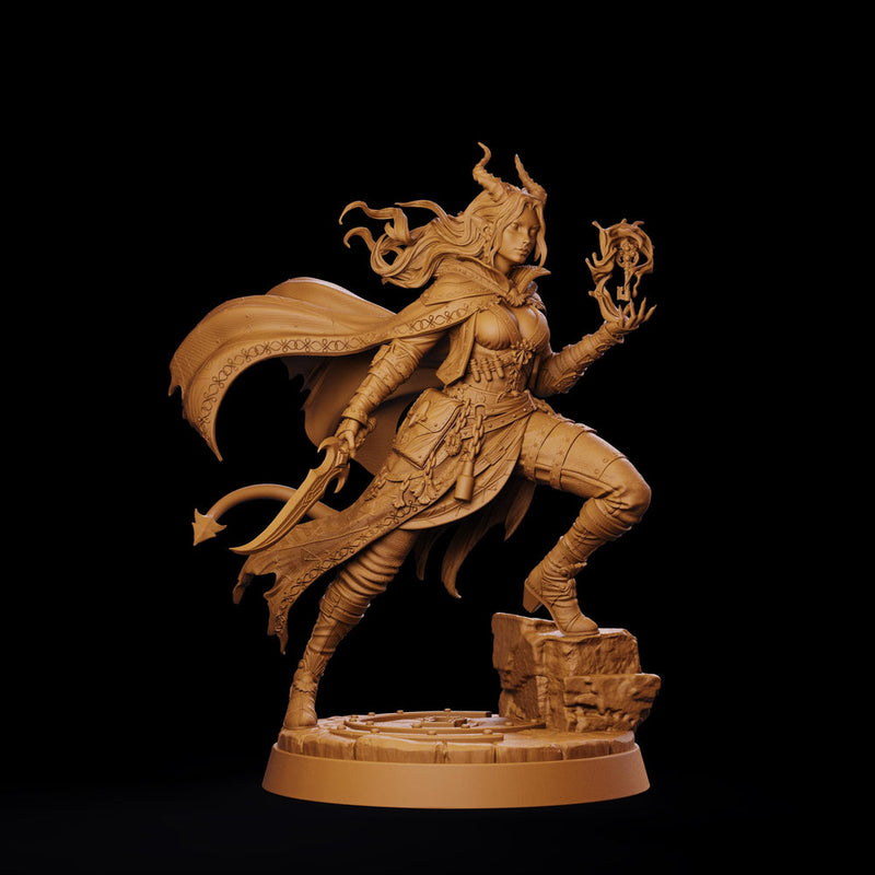 Tiefling Rogue STL, Belyra Arcane Spellblade Assassin, PaintedOrNot Original Digital Mini for DnD 5E - Only-Games