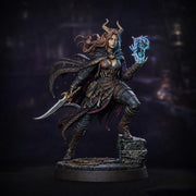 Tiefling Rogue STL, Belyra Arcane Spellblade Assassin, PaintedOrNot Original Digital Mini for DnD 5E - Only-Games