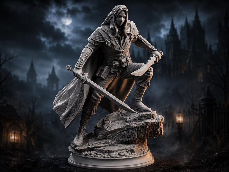 Masked Hexhunter Rogue Miniature | Witch Hunter Assassin | Unpainted Resin DnD Pathfinder - Only-Games