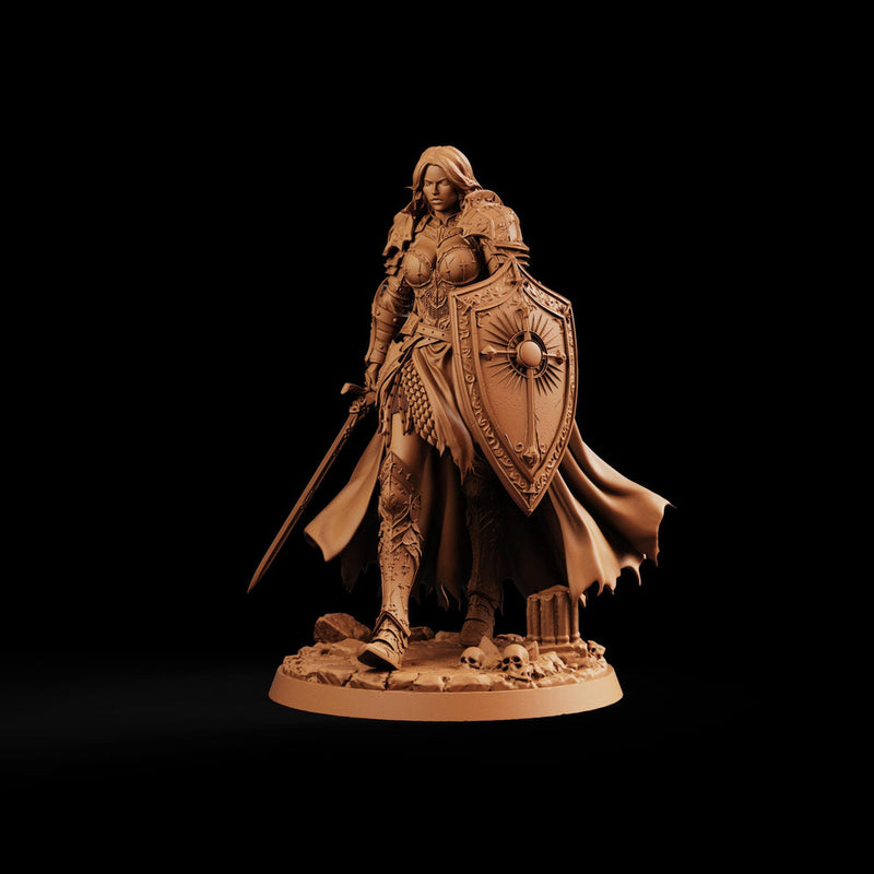 Female Paladin Miniature, Liora Sword Shield Holy Knight, PaintedOrNot Original DnD Pathfinder - Only-Games