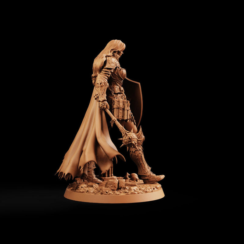 Female Cleric STL, Soleira Battle Priestess, PaintedOrNot Original Digital Mini for DnD 5E - Only-Games