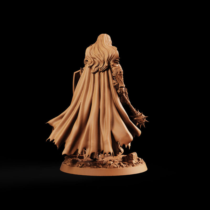 Female Cleric STL, Soleira Battle Priestess, PaintedOrNot Original Digital Mini for DnD 5E - Only-Games