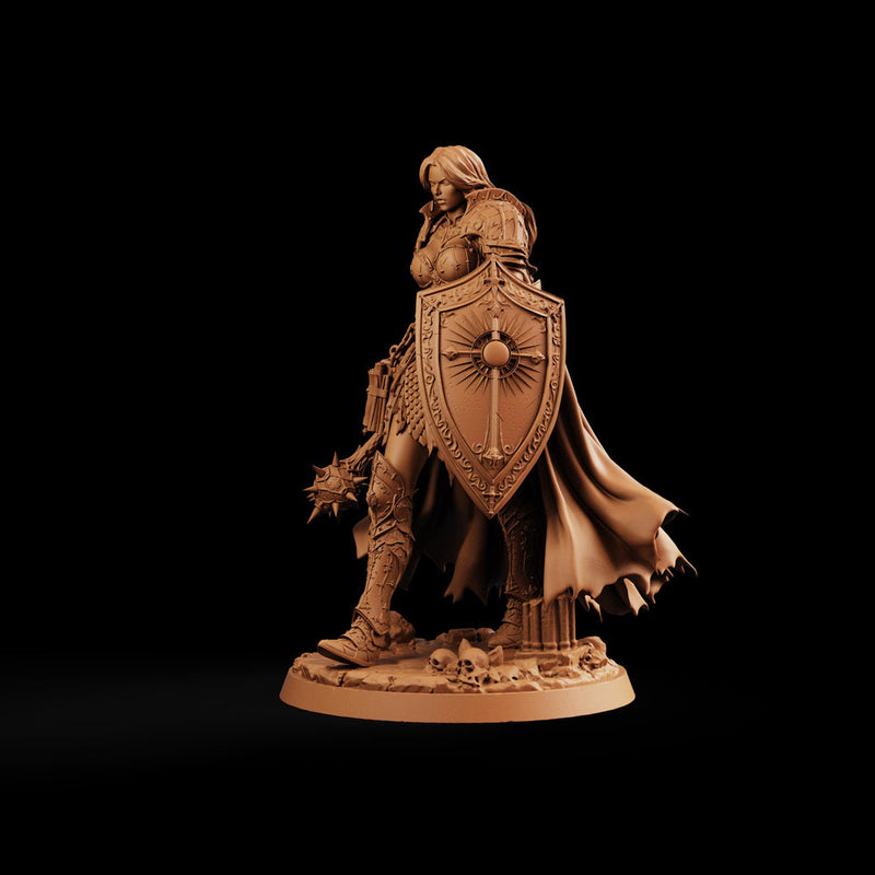 Female Cleric STL, Soleira Battle Priestess, PaintedOrNot Original Digital Mini for DnD 5E - Only-Games