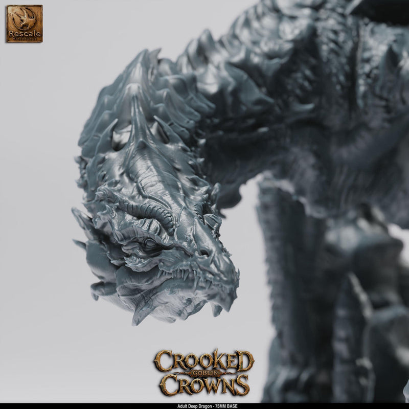 Deep Dragon Miniature | Cave Dragon Boss Monster | Unpainted Resin DnD Pathfinder - Only-Games