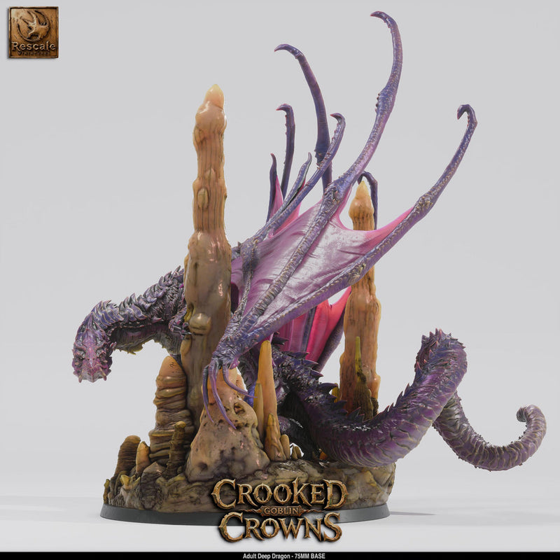 Deep Dragon Miniature | Cave Dragon Boss Monster | Unpainted Resin DnD Pathfinder - Only-Games