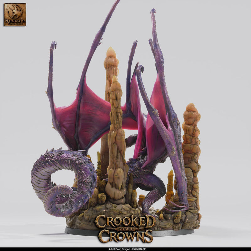 Deep Dragon Miniature | Cave Dragon Boss Monster | Unpainted Resin DnD Pathfinder - Only-Games