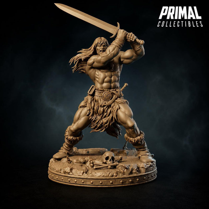 Human Barbarian Greatsword Miniature | Tribal Berserker Warrior | Unpainted Resin DnD Pathfinder - Only-Games