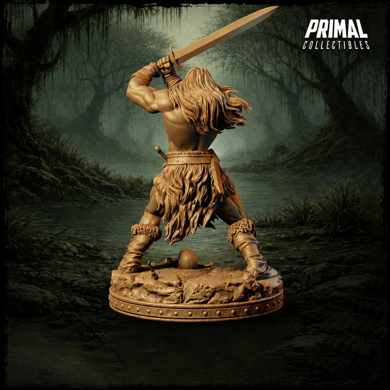Human Barbarian Greatsword Miniature | Tribal Berserker Warrior | Unpainted Resin DnD Pathfinder - Only-Games