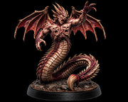 Winged Demon Miniature | Serpent Archdevil Boss Monster | UNPAINTED Resin DnD 5E Pathfinder - Only-Games