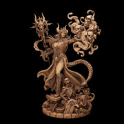 Tiefling Necromancer Miniature | Ralzena Female Death Mage | PaintedOrNot Original UNPAINTED Resin DnD 5E Pathfinder - Only-Games
