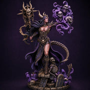 Tiefling Necromancer Miniature | Ralzena Female Death Mage | PaintedOrNot Original UNPAINTED Resin DnD 5E Pathfinder - Only-Games
