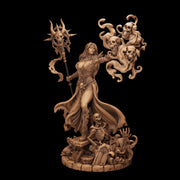 Human Necromancer Miniature | Merzara Female Undead Summoner | PaintedOrNot Original UNPAINTED Resin DnD 5E Pathfinder - Only-Games