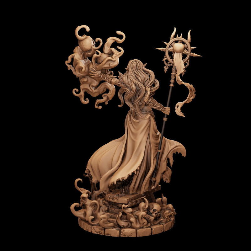 Dark Elf Necromancer STL | Alzeryn Female Death Sorceress Digital Download | PaintedOrNot Original DnD Pathfinder - Only-Games