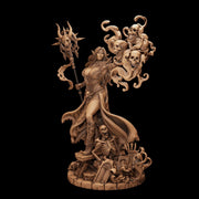 Dark Elf Necromancer Miniature | Alzeryn Death Sorceress | PaintedOrNot Original UNPAINTED Resin DnD 5E Pathfinder - Only-Games