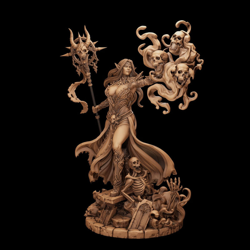 Dark Elf Necromancer STL | Alzeryn Female Death Sorceress Digital Download | PaintedOrNot Original DnD Pathfinder - Only-Games