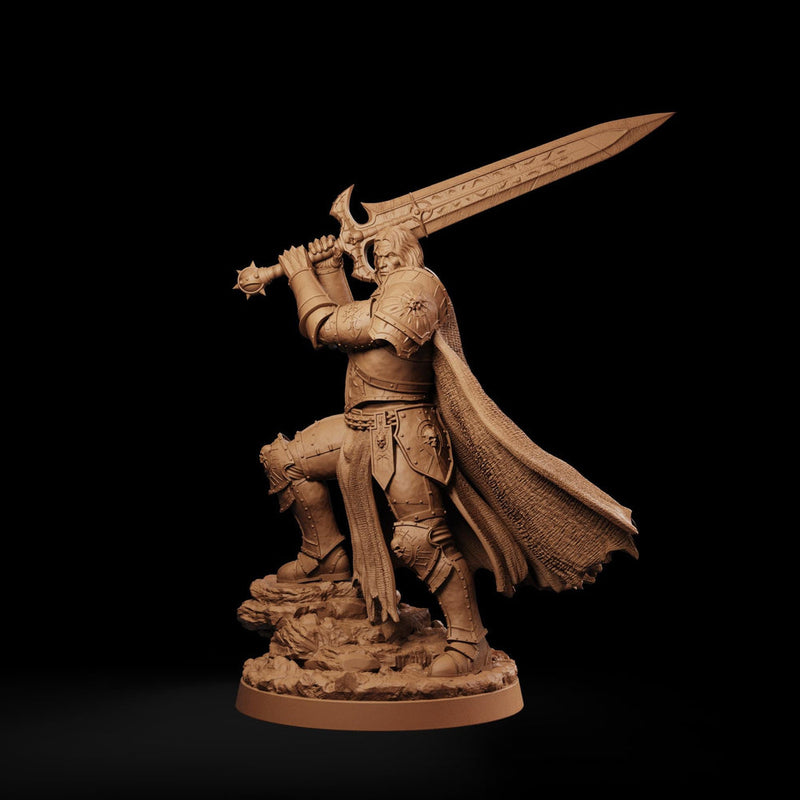 Fallen Paladin Miniature | Aevridan Greatsword Dark Knight | PaintedOrNot Original DnD Pathfinder - Only-Games