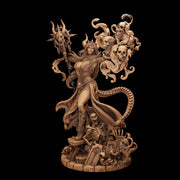 Tiefling Necromancer Miniature | Ralzena Female Death Mage | PaintedOrNot Original UNPAINTED Resin DnD 5E Pathfinder - Only-Games