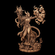Tiefling Necromancer Miniature | Ralzena Female Death Mage | PaintedOrNot Original UNPAINTED Resin DnD 5E Pathfinder - Only-Games