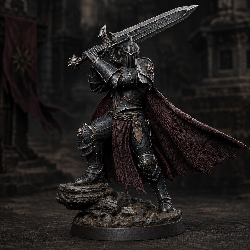 Evil Paladin Miniature | Keldavain Armored Blackguard Knight | PaintedOrNot Original DnD Pathfinder - Only-Games