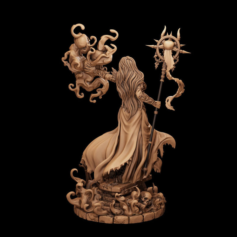 Human Necromancer Miniature | Merzara Female Undead Summoner | PaintedOrNot Original UNPAINTED Resin DnD 5E Pathfinder - Only-Games