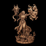 Dark Elf Necromancer Miniature | Alzeryn Death Sorceress | PaintedOrNot Original UNPAINTED Resin DnD 5E Pathfinder - Only-Games