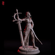 Female Greatsword Fighter Miniature | Dark Knight Warrior | UNPAINTED Resin DnD 5E Pathfinder - Only-Games