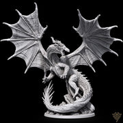 Ancient Red Dragon Miniature | Gargantuan Winged Dragon Boss | UNPAINTED Resin DnD 5E Pathfinder - Only-Games
