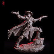 Gunslinger Miniature | Dual Pistol Rogue Bounty Hunter | UNPAINTED Resin DnD 5E Pathfinder - Only-Games