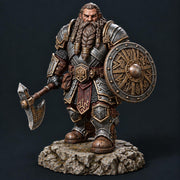 Dwarf Fighter Battle Master Miniature | Axe Shield Warrior | Ordrik Korrun | UNPAINTED Resin DnD Pathfinder - Only-Games