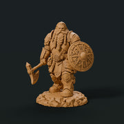 Dwarf Fighter Battle Master Miniature | Axe Shield Warrior | Ordrik Korrun | UNPAINTED Resin DnD Pathfinder - Only-Games