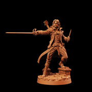 Half-Elf Swords Bard Miniature | Swashbuckler Duelist Rapier | Elaris Thorne | UNPAINTED Resin DnD 5E Pathfinder - Only-Games