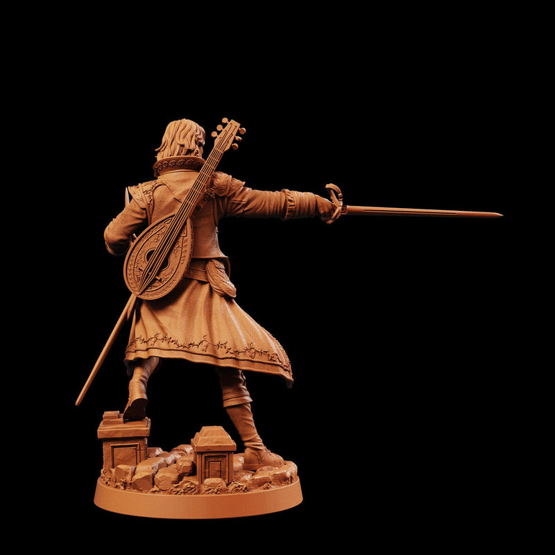 Half-Elf Swords Bard Miniature | Swashbuckler Duelist Rapier | Elaris Thorne | UNPAINTED Resin DnD 5E Pathfinder - Only-Games