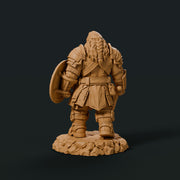 Dwarf Fighter Battle Master Miniature | Axe Shield Warrior | Ordrik Korrun | UNPAINTED Resin DnD Pathfinder - Only-Games