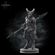 Satyr Warrior Miniature | Fey Spear Fighter Goat-Man | UNPAINTED Resin DnD Pathfinder - Only-Games