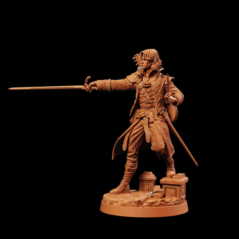 Half-Elf Swords Bard Miniature | Swashbuckler Duelist Rapier | Elaris Thorne | UNPAINTED Resin DnD 5E Pathfinder - Only-Games