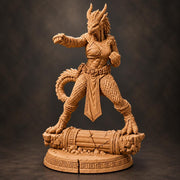 Female Bronze Dragonborn Monk Miniature | Kaevrisa Open Hand Monk | UNPAINTED Resin DnD Pathfinder - Only-Games