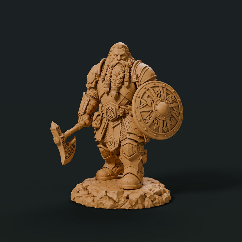 Dwarf Fighter STL | Ordrik Korrun Axe Shield Warrior Digital Download | PaintedOrNot Original DnD Pathfinder - Only-Games
