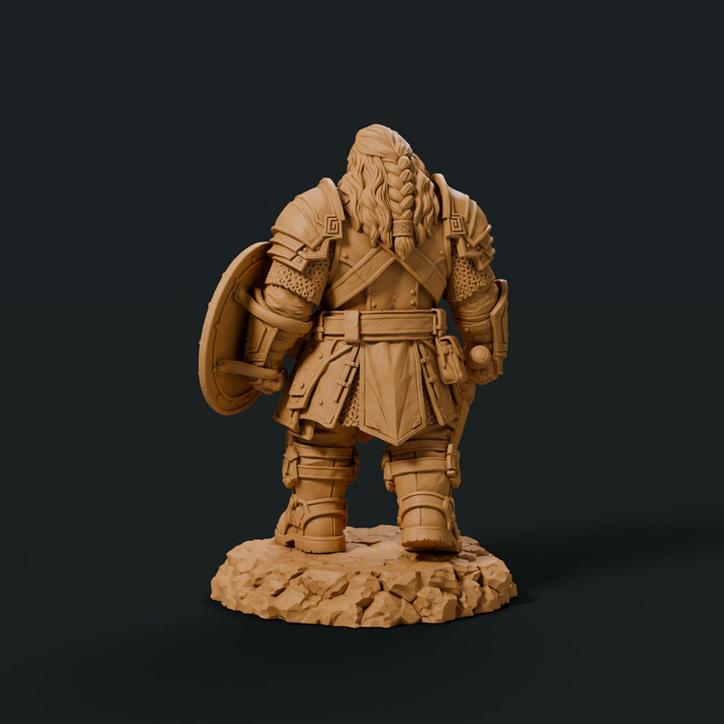 Dwarf Fighter STL | Ordrik Korrun Axe Shield Warrior Digital Download | PaintedOrNot Original DnD Pathfinder - Only-Games