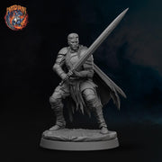 Human Fighter STL | Aldric Greatsword Warrior Digital Download | PaintedOrNot Original DnD Pathfinder - Only-Games