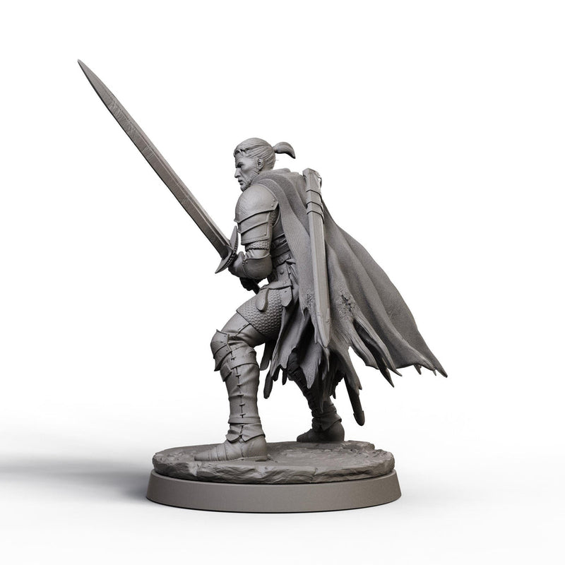 Human Fighter STL | Aldric Greatsword Warrior Digital Download | PaintedOrNot Original DnD Pathfinder - Only-Games