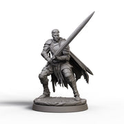 Human Fighter STL | Aldric Greatsword Warrior Digital Download | PaintedOrNot Original DnD Pathfinder - Only-Games