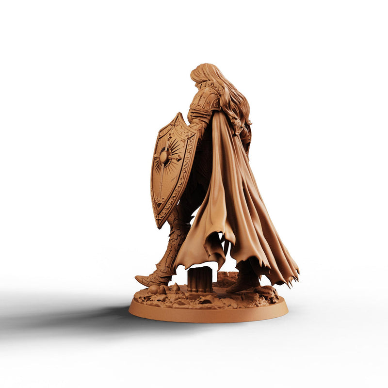 Female Paladin STL | Liora Sword Shield Holy Knight Digital Download | PaintedOrNot Original DnD Pathfinder - Only-Games