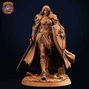 Female Paladin STL | Liora Sword Shield Holy Knight Digital Download | PaintedOrNot Original DnD Pathfinder - Only-Games