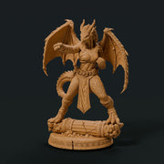 Female Silver Dragonborn Monk Miniature | Rhavelys Winged Open Hand Monk | UNPAINTED Resin DnD Pathfinder - Only-Games