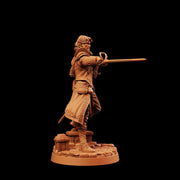 Half-Elf Swashbuckler Rogue Miniature | Tazeryn Sword & Dagger Duelist Fighter | UNPAINTED Resin DnD Pathfinder - Only-Games