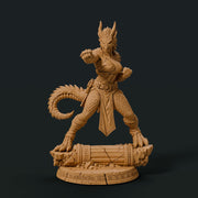 Female Bronze Dragonborn Monk Miniature | Kaevrisa Open Hand Monk | UNPAINTED Resin DnD Pathfinder - Only-Games