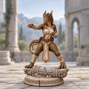 Female Bronze Dragonborn Monk Miniature | Kaevrisa Open Hand Monk | UNPAINTED Resin DnD Pathfinder - Only-Games
