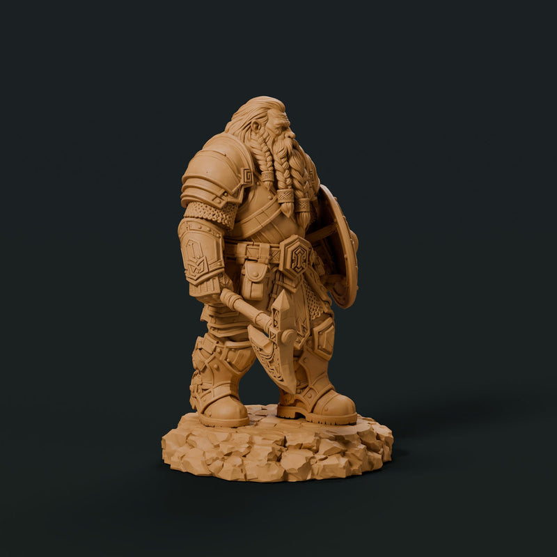 Dwarf Fighter STL | Ordrik Korrun Axe Shield Warrior Digital Download | PaintedOrNot Original DnD Pathfinder - Only-Games