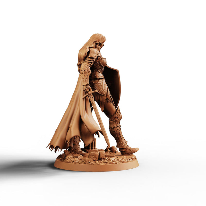 Female Paladin STL | Liora Sword Shield Holy Knight Digital Download | PaintedOrNot Original DnD Pathfinder - Only-Games